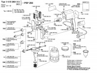 Bosch 0 603 260 042 PSP 250 spray gun 240 V / GB Spare Parts PSP250
